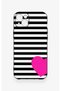 Striped Heart Pattern Silicone Case Compatible with iPhone 14 Plus/15 Plus - 2