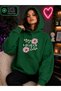 Women's Lovely Floral Printed Hooded Kangaroo Pocket Cotton Casual Sweatshirt