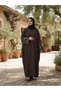Oversized Robe Dress with Detailed Sleeves, Made from Melange Fabric, Suitable for Sizes 46-60. - 7