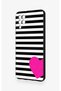 Samsung A12 Compatible Striped Heart Pattern Silicone Case - 4