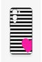 Vivo Y19 5g Compatible Striped Heart Pattern Silicone Case - 2