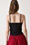 Women's Strappy Crop Blouse Black - 5
