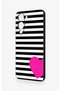 Vivo Y19 5g Compatible Striped Heart Pattern Silicone Case - 4