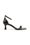 Black Shiny Patent Leather Single Strap Short Goblet Heeled Evening Dress Shoes Minimiddle - 5