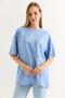 Oversize Two Thread Tshirt Blue - 3