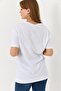 Women's crew neck printed short sleeve t-shirt white - 5