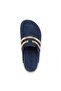 Mc401-Sue Navy Blue Genuine Suede Leather Modular Velcro Striped Unisex Orthopedic Cork Sole Sabo Slippers - 4