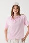 Women's Padded Polo Neck Tshirt Pink