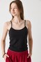Women's Strappy Crop Blouse Black