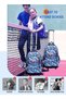 Girls School Bag Girl Geometric Printed Primary Junior High University School Bag with Pencil Bag Lunch Bag Trailer Casual Shoulder Bag Travel Rucksack (Trolley Backpack Blue) - 7