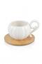 Pumpkin Series Turkish Coffee Cup 100ml Porcelain Cup Set with Bamboo Saucer - 4