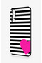 Samsung A24 Compatible Striped Heart Patterned Silicone Case - 4