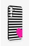 Samsung A16 Compatible Striped Heart Patterned Silicone Case - 3