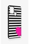 Samsung A21S Compatible Striped Heart Pattern Silicone Case - 3