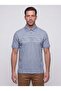 Light Blue Micro Patterned Regular Fit Men's Polo Neck T-Shirt