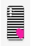 Samsung A17 Compatible Striped Heart Pattern Silicone Case - 2
