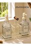 2-Chamber Glass Kitchen Set 500Ml+500Ml Liquid Soap Dispenser Set Cream - 3