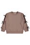 Girl's Bowknot Tracksuit Set for Ages 6-9 - Beige - 5