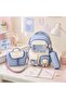 Girl's 3-piece school bag set - backpack with teddy bear, lunch bag and pencil case - 3