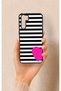 Oppo A91 Compatible Striped Heart Pattern Silicone Case