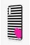 Samsung A50 Compatible Striped Heart Patterned Silicone Case - 3