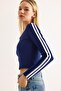 Women's Striped Blouse Navy Blue - 6