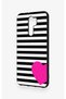 Redmi 9 Compatible Striped Heart Pattern Silicone Case - 4