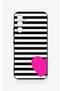 Samsung A34 Compatible Striped Heart Pattern Silicone Case - 2