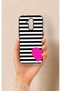 Huawei Mate 20 Lite Compatible Striped Heart Pattern Silicone Case