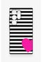 Samsung S24 Ultra Compatible Striped Heart Pattern Silicone Case - 3
