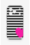 Honor 600 Pro Compatible Striped Heart Pattern Silicone Case - 2