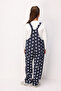 Navy Blue Star Patterned Girls' Salopet with Pocket Detail - Nomi - 4