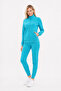 Women's Hoodless Zippered 2 Thread Tracksuit Set - 3