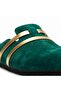Mc401-Sue Green Genuine Suede Leather Modular Velcro Striped Unisex Orthopedic Cork Sole Sabo Slippers - 8
