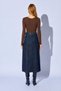 Women's Coffee V-Neck Lace Detailed Camisole Long Sleeve Blouse - 4
