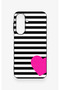 Samsung A27 Compatible Striped Heart Patterned Silicone Case - 2