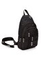 Men's Fabric Bodybag with USB Headphone Outlet Chest and Shoulder Bag Black-White - 3
