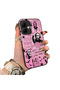Infinix Smart 10 Compatible Pink Horror Movie Mask Patterned Acrylic Back Silicone Edge Phone Case