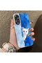 Oppo A60 Compatible Cute White Cat Pattern Acrylic Back Silicone Edge Phone Case - 2