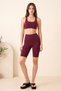Ds Lara Burgundy Above-Knee Leggings High Waist, Firming and Stretchy - 2