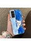 Samsung Galaxy A34 Compatible Cute White Cat Pattern Acrylic Back Silicone Edge Phone Case - 2