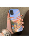 Samsung Galaxy A31 Compatible Sunset Beach Scenery Printed Acrylic Back Silicone Edge Phone Case - 2