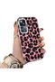Xiaomi Mi 12T/12T Pro Compatible Pink Back Black Leopard Pattern Acrylic Back Silicone Edge Phone Case