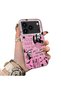 iPhone 17 Pro Compatible Pink Horror Movie Mask Patterned Acrylic Back Silicone Edge Phone Case