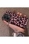 Oppo Reno 14/14F Compatible Pink Back Black Leopard Pattern Acrylic Back Silicone Edge Phone Case - 3
