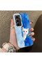 Infinix Hot 60 5g Compatible Cute White Cat Pattern Acrylic Back Silicone Edge Phone Case - 2