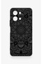 Vivo Y28 Compatible Black and White Mandala Patterned Silicone Case - 3