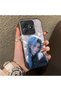 Realme C63 4G/C61 Compatible Blue Haired Anime Girl Patterned Acrylic Back Silicone Edge Phone Case - 2