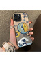 iPhone 15 Pro Max Compatible Sun-Moon Eye and Wave Butterfly Pattern Acrylic Back Silicone Edge Phone Case - 3
