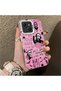 Tecno Spark 40C Compatible Pink Horror Movie Mask Patterned Acrylic Back Silicone Edge Phone Case - 2